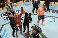 Jon Jones celebrates UFC title defense